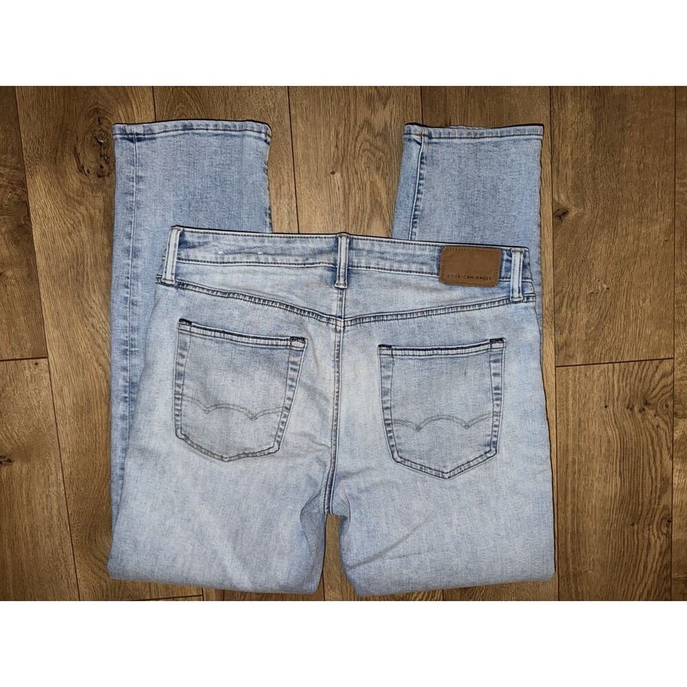 Menβs American Eagle Air flex+ Slim Straight Jeans 33x32 Light Wash